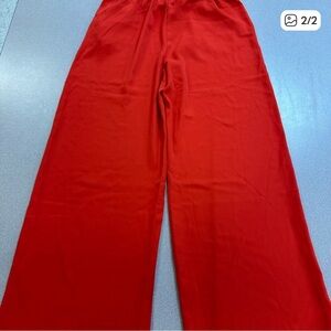 Women's Wide Leg Red Pants
